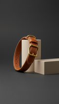 Natural leather city dog collar