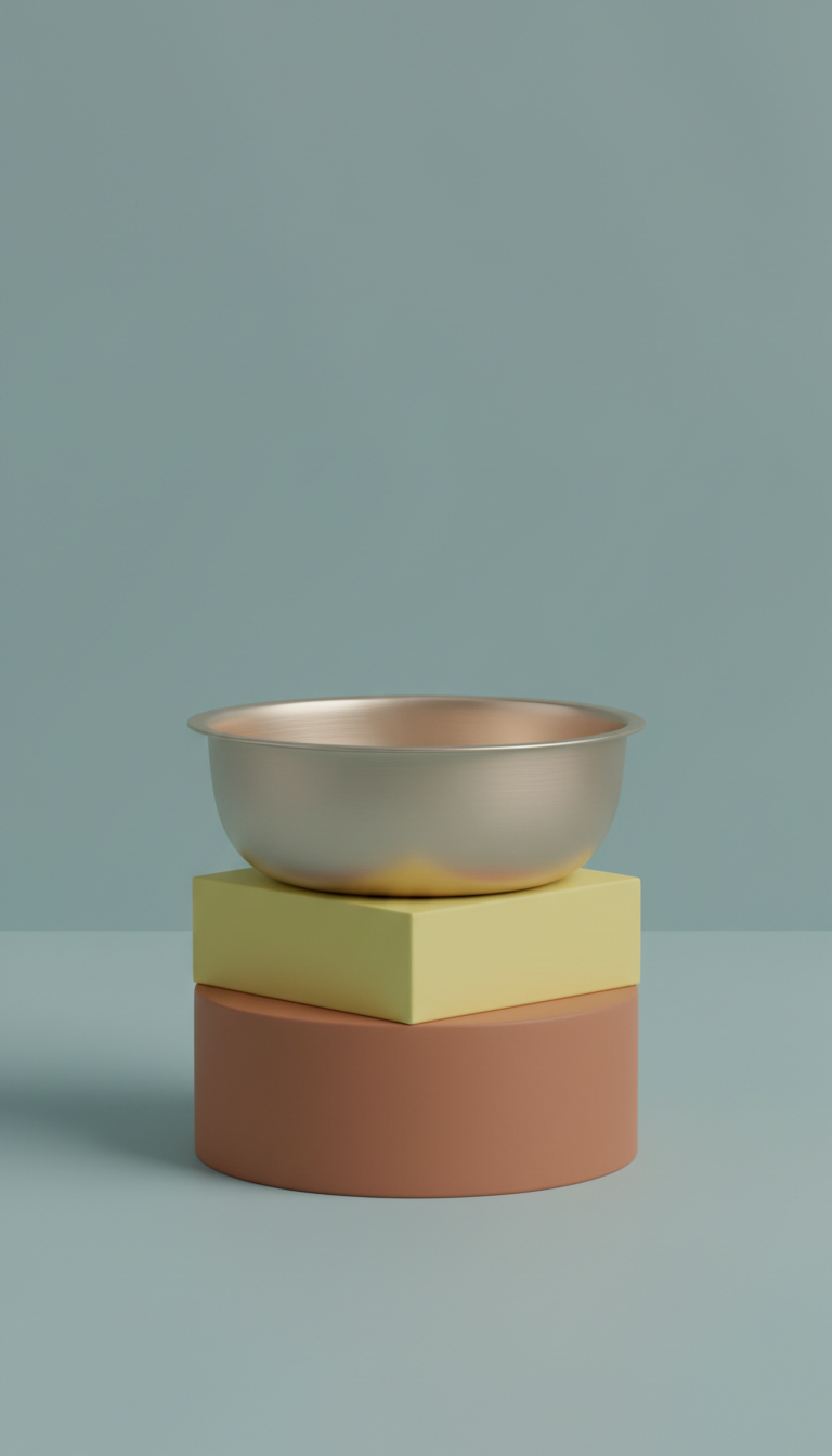 Champagne beige stainless steel food bowl