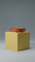 Burnt sienna leather pet collar