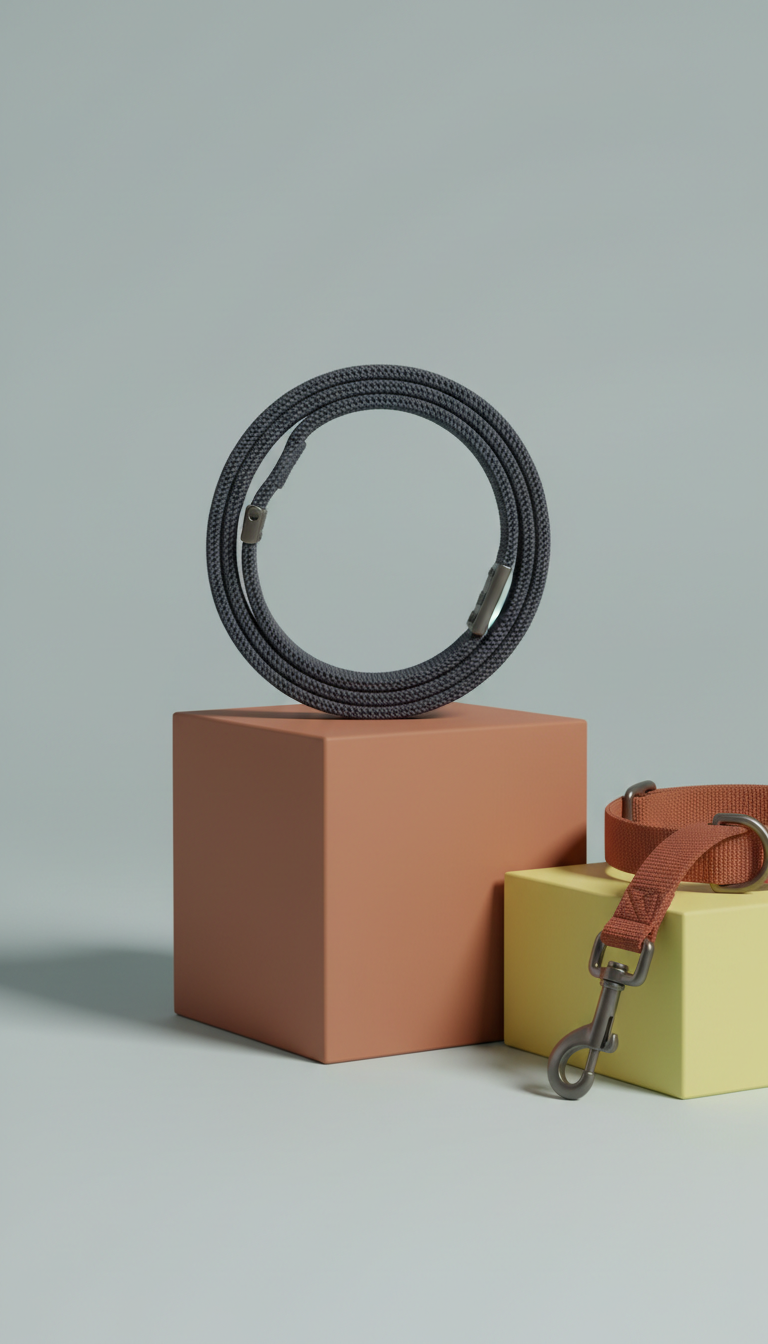 Ink slate technical fabric pet leash
